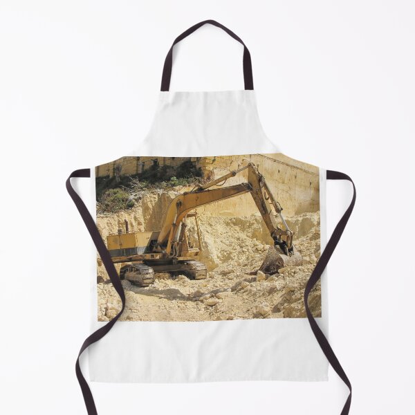 Item preview, Yellow Excavator Working In A Limestone Quarry Excavation Site With Heavy Construction Machinery designed and sold by Nmallia.