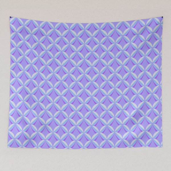 Item preview, Pastel Geometric Petal Pattern in Lavender, Blue & White designed and sold by Tideflowerstudio.