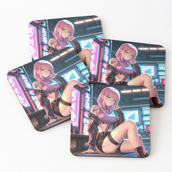 Item preview, Futuristic Pink Hair Anime Waifu Art designed and sold by AnimDream .