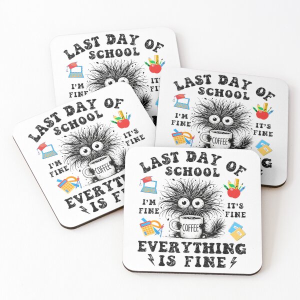 Item preview, Teachers Last Day of School Funny Black Cat I Survived Retro T-Shirt designed and sold by RKdrawings.