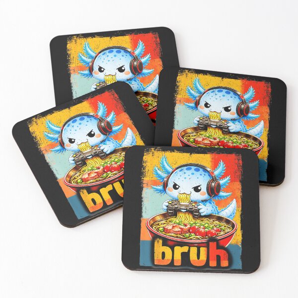 Item preview, Bruh Axolotl Gaming Ramen Meme With Cute Retro Anime Vibes designed and sold by titanlevi.