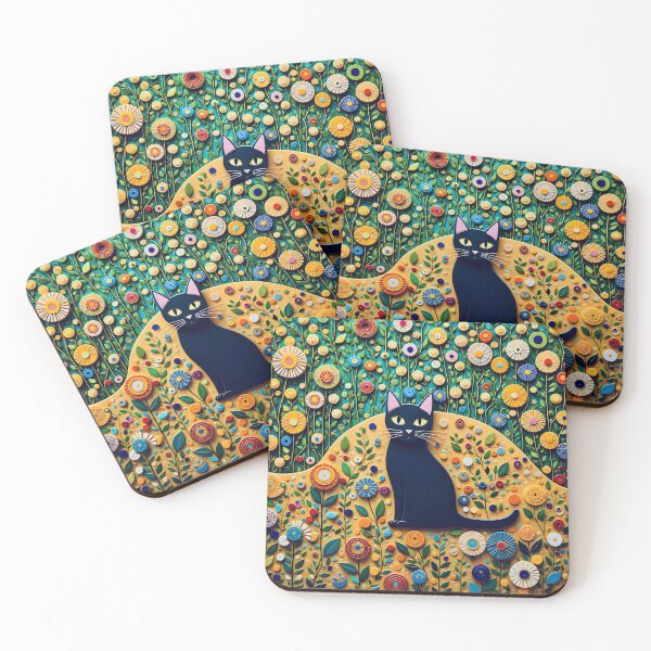 Item preview, Klimt Cat in Flower Garden  designed and sold by Vicky Brago-Mitchell®.