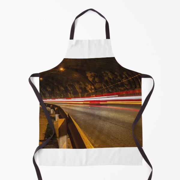 Item preview, Long Exposure Light Trails in Urban Road Tunnel at Night With Passing Traffic and Guardrail designed and sold by Nmallia.