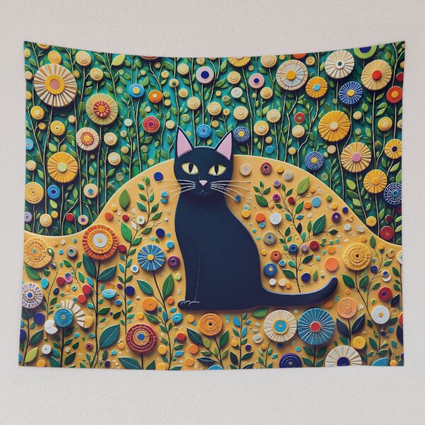 Item preview, Klimt Cat in Flower Garden  designed and sold by Vicky Brago-Mitchell®.
