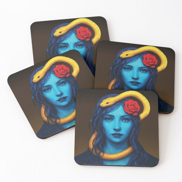 Item preview, Mystical Blue Woman Abstract Portrait Art designed and sold by RamyGallery.