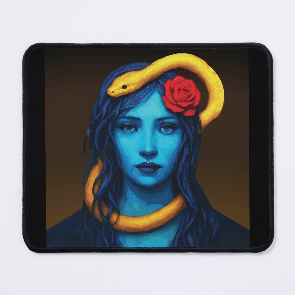 Item preview, Mystical Blue Woman Abstract Portrait Art designed and sold by RamyGallery.