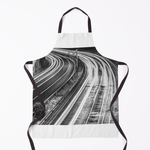 Item preview, Long Exposure Light Trails On Curved Highway At Night In Black And White Urban Motion Study designed and sold by Nmallia.