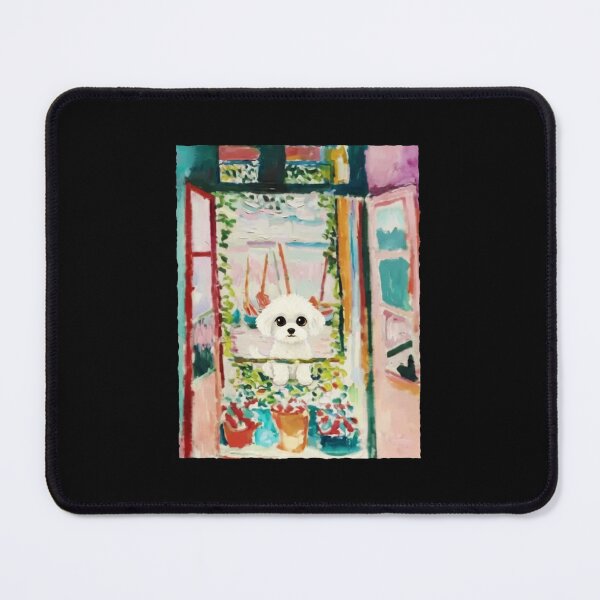 Item preview, Little White Dog By Open Window In Cozy Watercolor Painting designed and sold by JordynLadukeg65.