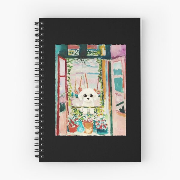 Item preview, Little White Dog By Open Window In Cozy Watercolor Painting designed and sold by JordynLadukeg65.