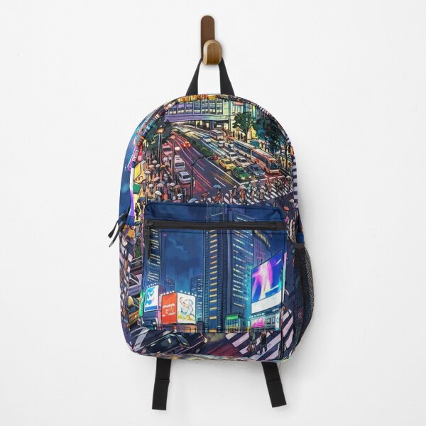 Item preview, Tokyo Shibuya Crossing at Night | Neon Anime Cityscape Illustration designed and sold by vekotpu.