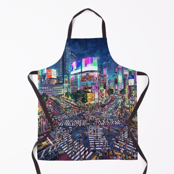 Item preview, Tokyo Shibuya Crossing at Night | Neon Anime Cityscape Illustration designed and sold by vekotpu.