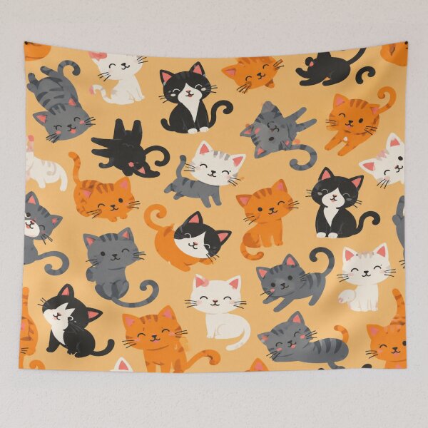 Item preview, Cute Cartoon Cat Pattern Tote Bag | Kawaii Seamless Cat Print designed and sold by ArtoryNest.