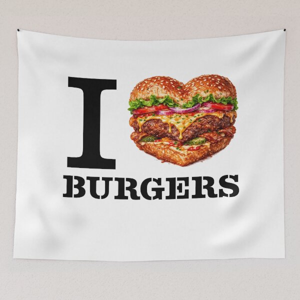 Item preview, I Love Burgers  designed and sold by Hello Bee Bee.