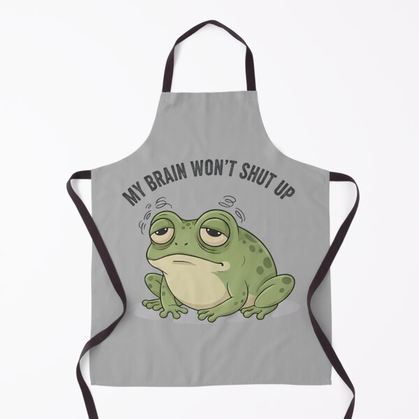 Item preview, Relatable Tired Frog My Brain Won't Shut Up Funny Overthinking Cartoon designed and sold by ZyxDes.