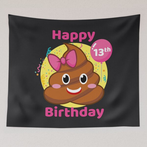 Item preview, 13th Birthday Girl - Pink Bow Poop Emoji designed and sold by melsens.