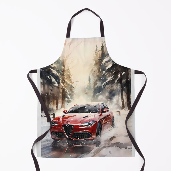 Item preview, Artistic watercolor painting of powerful red car in snow designed and sold by RevUpDesign.