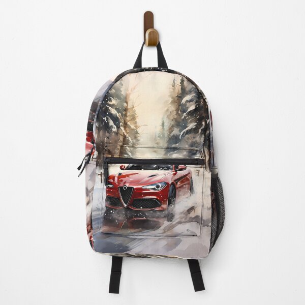 Item preview, Artistic watercolor painting of powerful red car in snow designed and sold by RevUpDesign.
