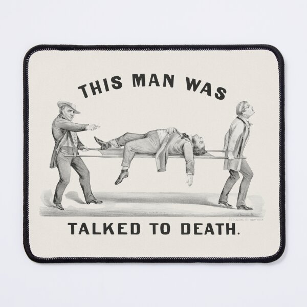 Item preview, This Man Was Talked to Death – Literary Humor Graphic Tee designed and sold by BestVarieties.