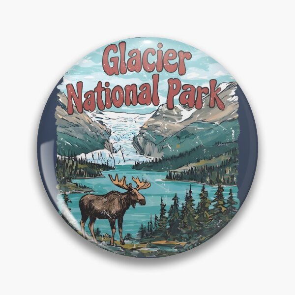 Item preview, Glacier National Park Colorful Mountains Landscape Moose designed and sold by HowToCanadian.