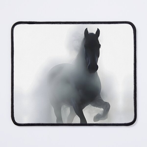 Item preview, Majestic Black Horse Foggy Morning Art designed and sold by RamyGallery.