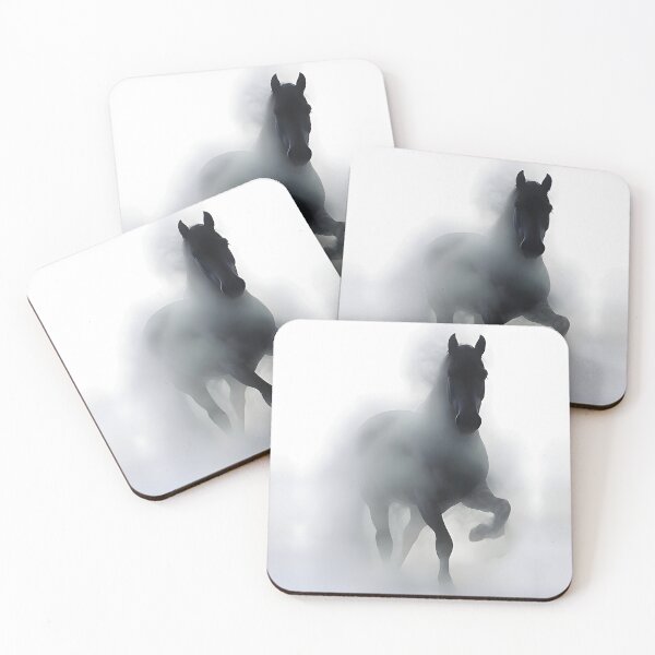 Item preview, Majestic Black Horse Foggy Morning Art designed and sold by RamyGallery.