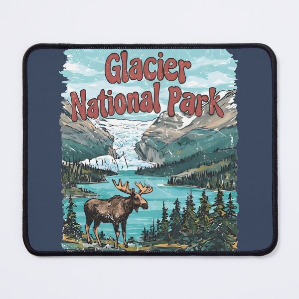 Item preview, Glacier National Park Colorful Mountains Landscape Moose designed and sold by HowToCanadian.