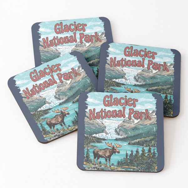 Item preview, Glacier National Park Colorful Mountains Landscape Moose designed and sold by HowToCanadian.