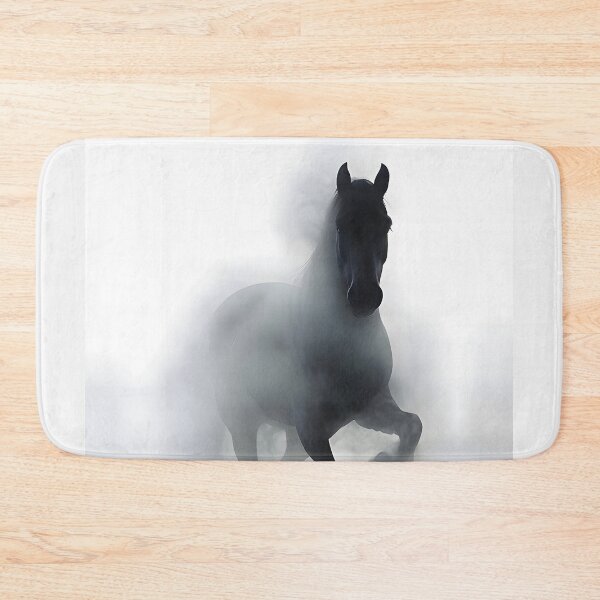 Item preview, Majestic Black Horse Foggy Morning Art designed and sold by RamyGallery.