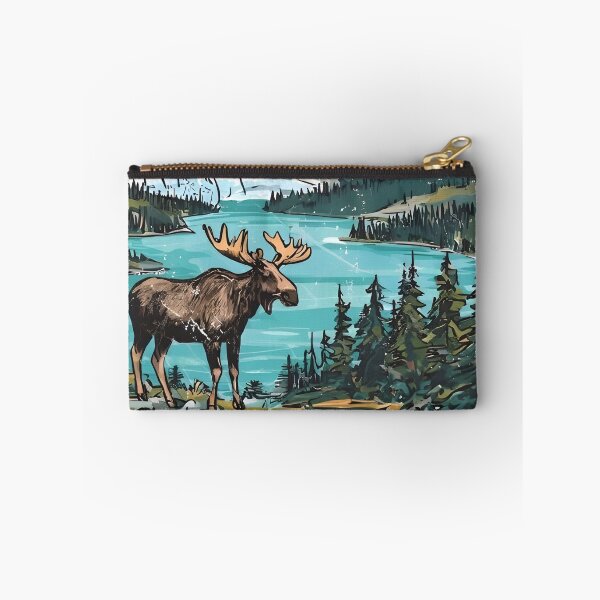 Item preview, Glacier National Park Colorful Mountains Landscape Moose designed and sold by HowToCanadian.
