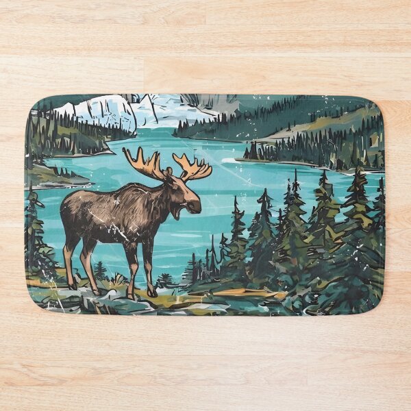 Item preview, Glacier National Park Colorful Mountains Landscape Moose designed and sold by HowToCanadian.