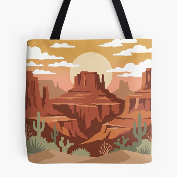 Item preview, Desert Days - Vintage Southwest Landscape with Cacti & Buttes designed and sold by Pattern-Parade.