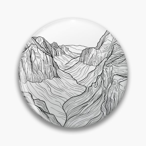 Item preview, Dark Canyon Contours - Minimalist Line Art Landscape designed and sold by Pattern-Parade.