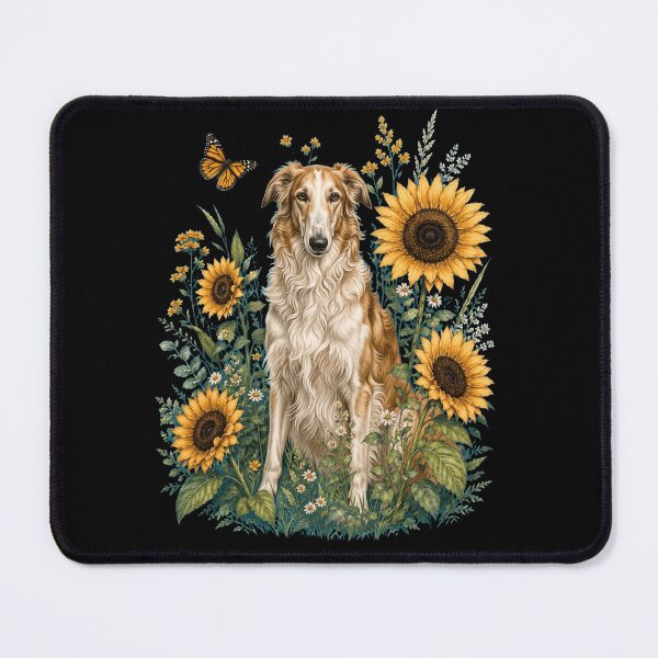 Item preview, Borzoi With Sunflower Cottagecore Art Dog Owner designed and sold by TerryConnells.