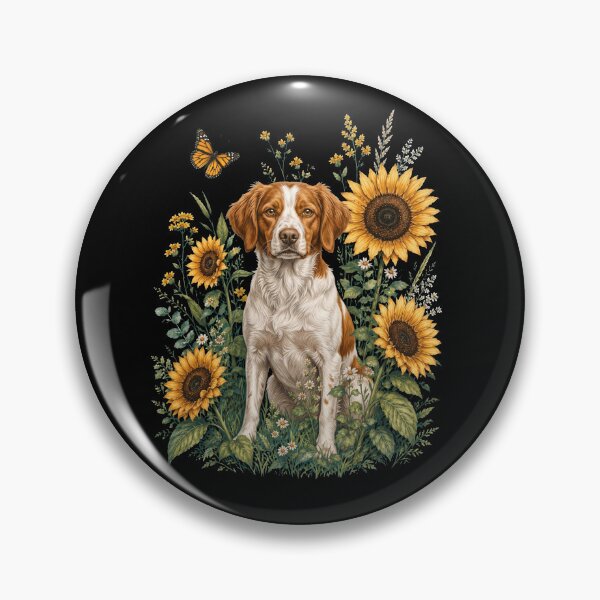 Artikelvorschau, Bretagne mit Sonnenblumen-Cottagecore-Kunst-Hundebesitzer entworfen und verkauft von TerryConnells.