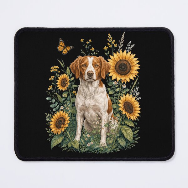 Artikelvorschau, Bretagne mit Sonnenblumen-Cottagecore-Kunst-Hundebesitzer entworfen und verkauft von TerryConnells.