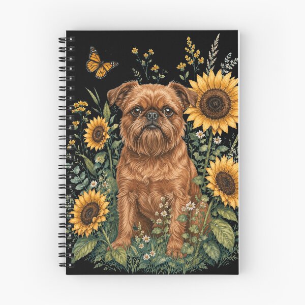 Item preview, Brussels Griffon With Sunflower Cottagecore Art Dog Owner designed and sold by TerryConnells.