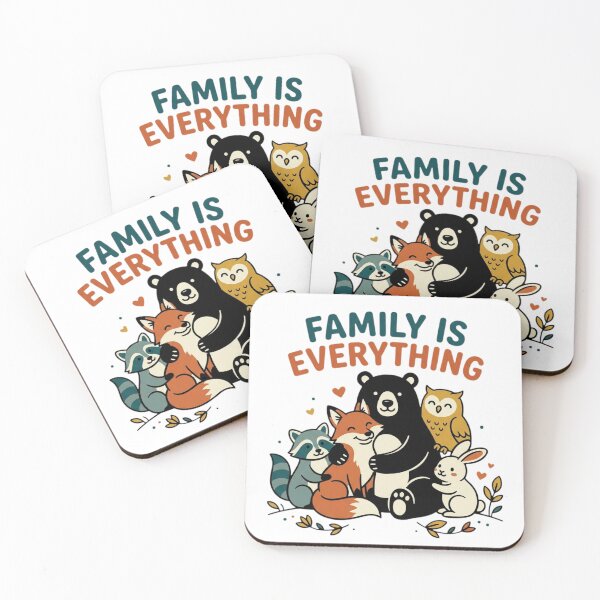 Item preview, Family Is Everything Shirt Cute Woodland Animal Hug Bear Fox Owl Rabbit Family Gift Tee designed and sold by Sky-bully.