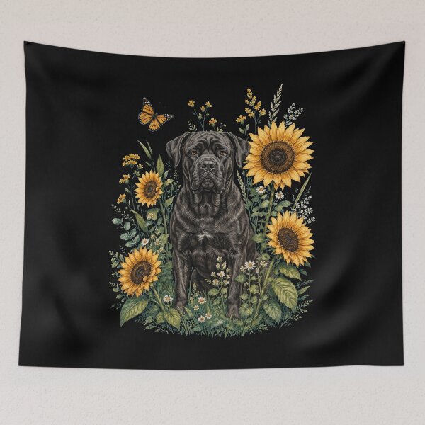 Item preview, Cane Corso With Sunflower Cottagecore Art Dog Owner designed and sold by TerryConnells.