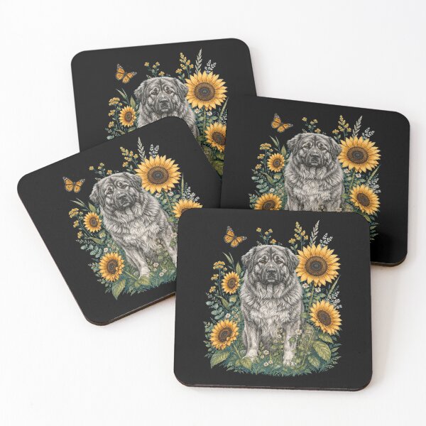 Item preview, Caucasian Shepherd Dog With Sunflower Cottagecore Art Dog Owner designed and sold by TerryConnells.