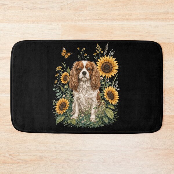 Item preview, Cavalier King Charles Spaniel With Sunflower Cottagecore Art Dog Owner designed and sold by TerryConnells.