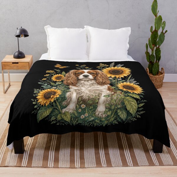 Item preview, Cavalier King Charles Spaniel With Sunflower Cottagecore Art Dog Owner designed and sold by TerryConnells.