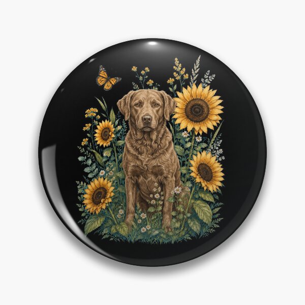 Item preview, Chesapeake Bay Retriever With Sunflower Cottagecore Art Dog Owner designed and sold by TerryConnells.