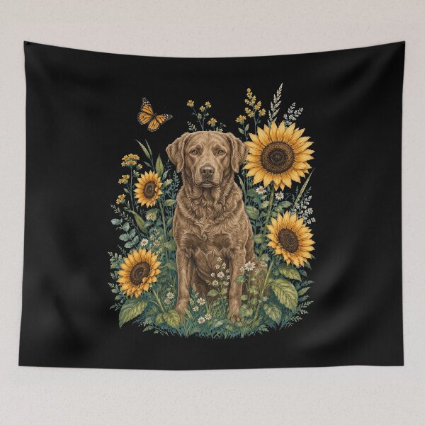Item preview, Chesapeake Bay Retriever With Sunflower Cottagecore Art Dog Owner designed and sold by TerryConnells.