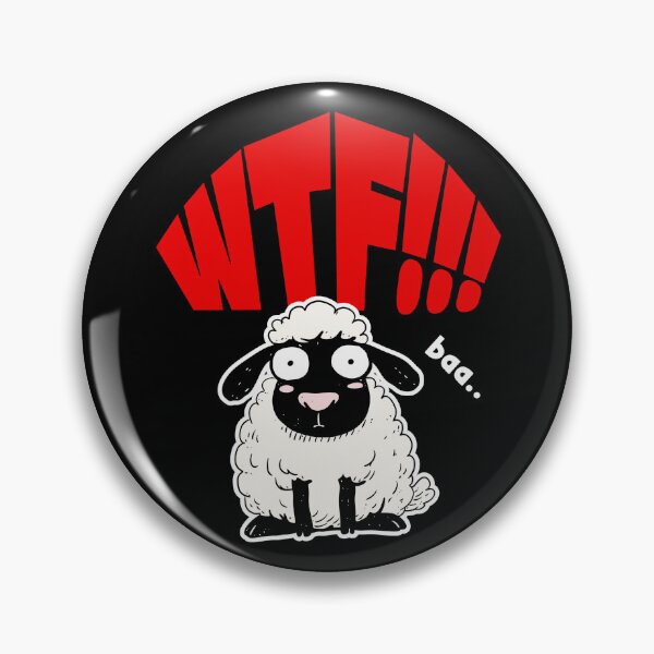 Item preview, WTF - Funny Cartoon Sheep With A Shocked Face designed and sold by WIZECROW.