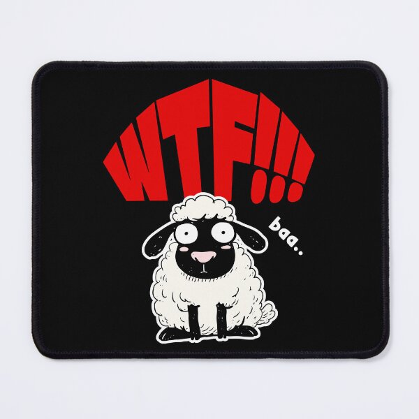 Item preview, WTF - Funny Cartoon Sheep With A Shocked Face designed and sold by WIZECROW.