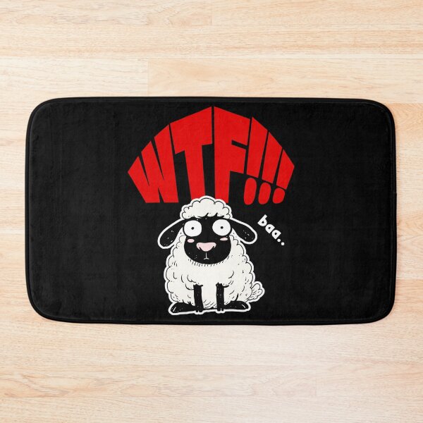 Item preview, WTF - Funny Cartoon Sheep With A Shocked Face designed and sold by WIZECROW.