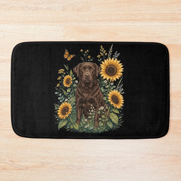 Item preview, Chocolate Lab With Sunflower Cottagecore Art Dog Owner designed and sold by TerryConnells.