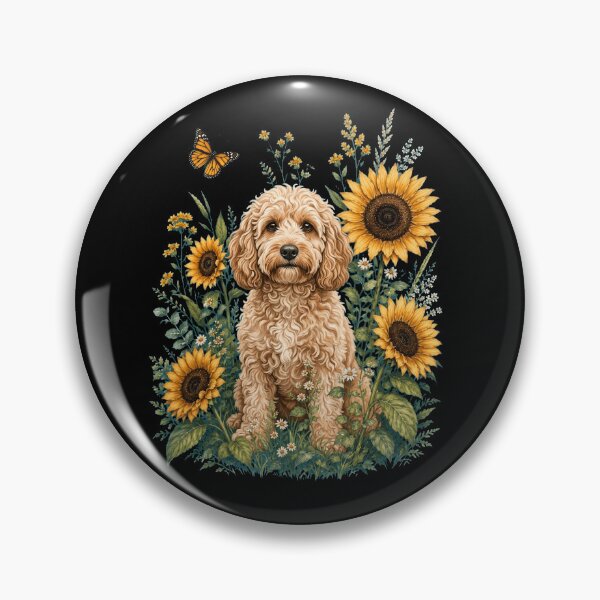 Item preview, Cockapoo With Sunflower Cottagecore Art Dog Owner designed and sold by TerryConnells.
