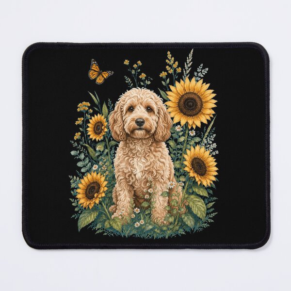 Item preview, Cockapoo With Sunflower Cottagecore Art Dog Owner designed and sold by TerryConnells.