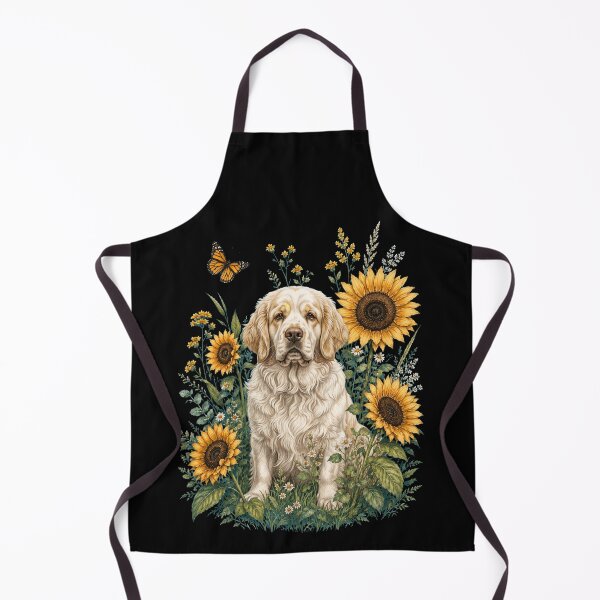 Item preview, Clumber Spaniel With Sunflower Cottagecore Art Dog Owner designed and sold by TerryConnells.
